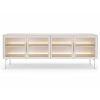 Szafla rtv 180 cm kaszmir komoda po telewizor 4D + LED przeszklona LIMA